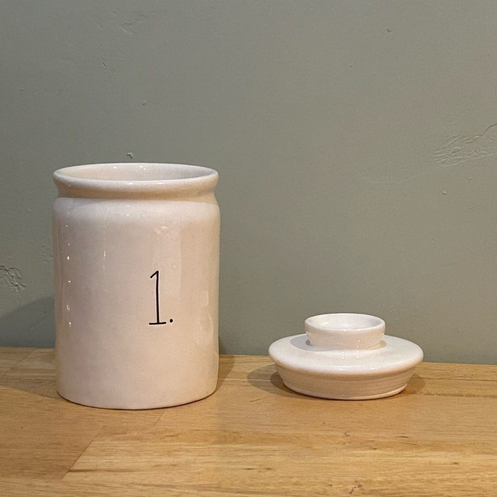 Hand Crafted Ceramic “1” Canister Rae Dunn Artisans Collection By Magenta NWTS - Picture 4 of 5